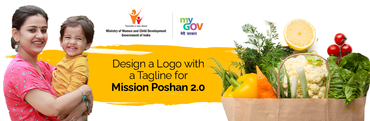 Design a logo with a tagline for Mission Poshan 2.0