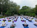 Ministry of Women and Child Development Officials joined yoga program to celebrate the 9th International Day of Yoga held at NIPCCD promoting physical & emotional well-being